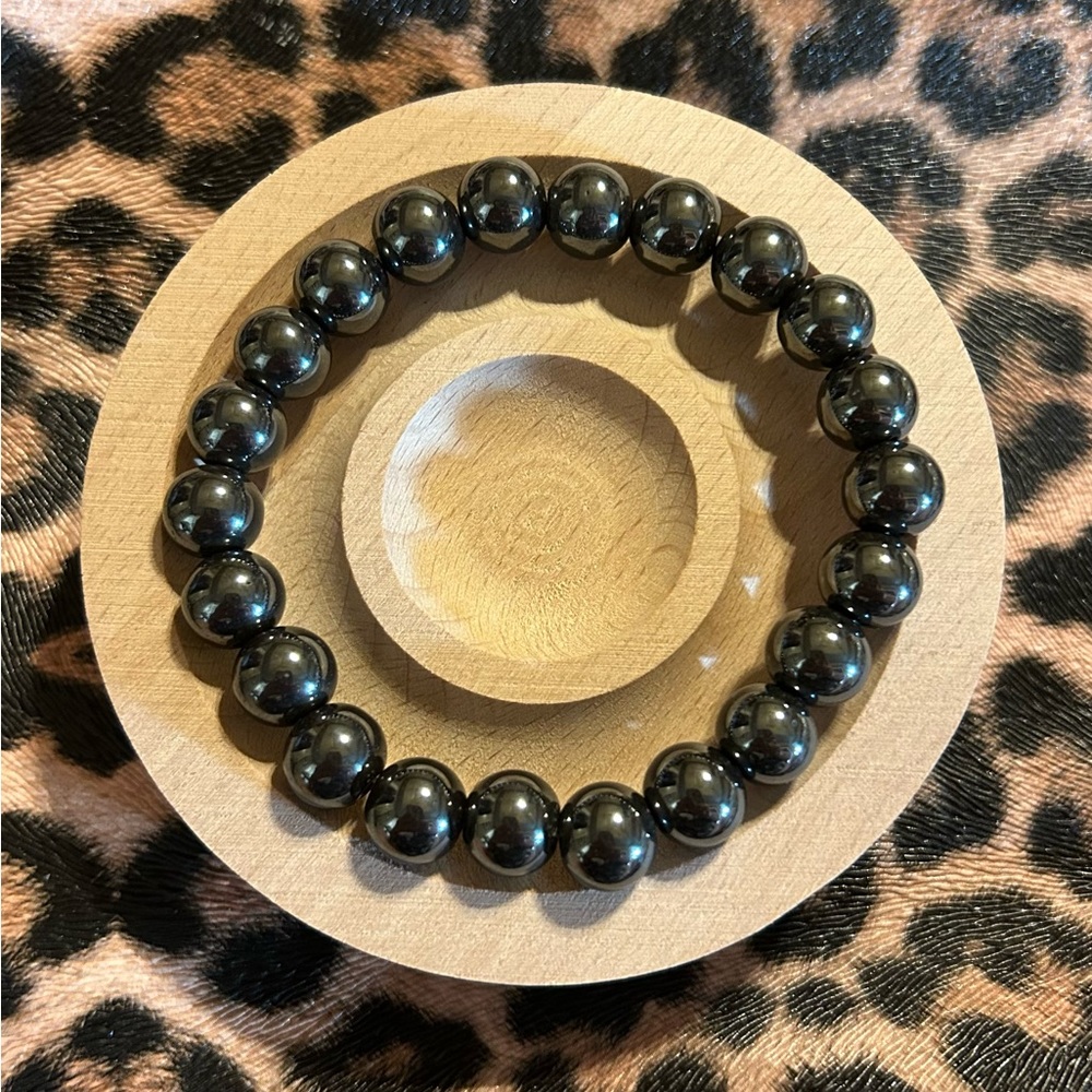 10mm Handmade Hematite Bracelet for men or women - single